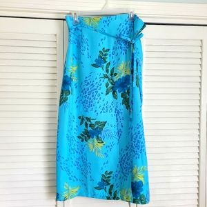Worthington tropical print wrap skirt size 16
